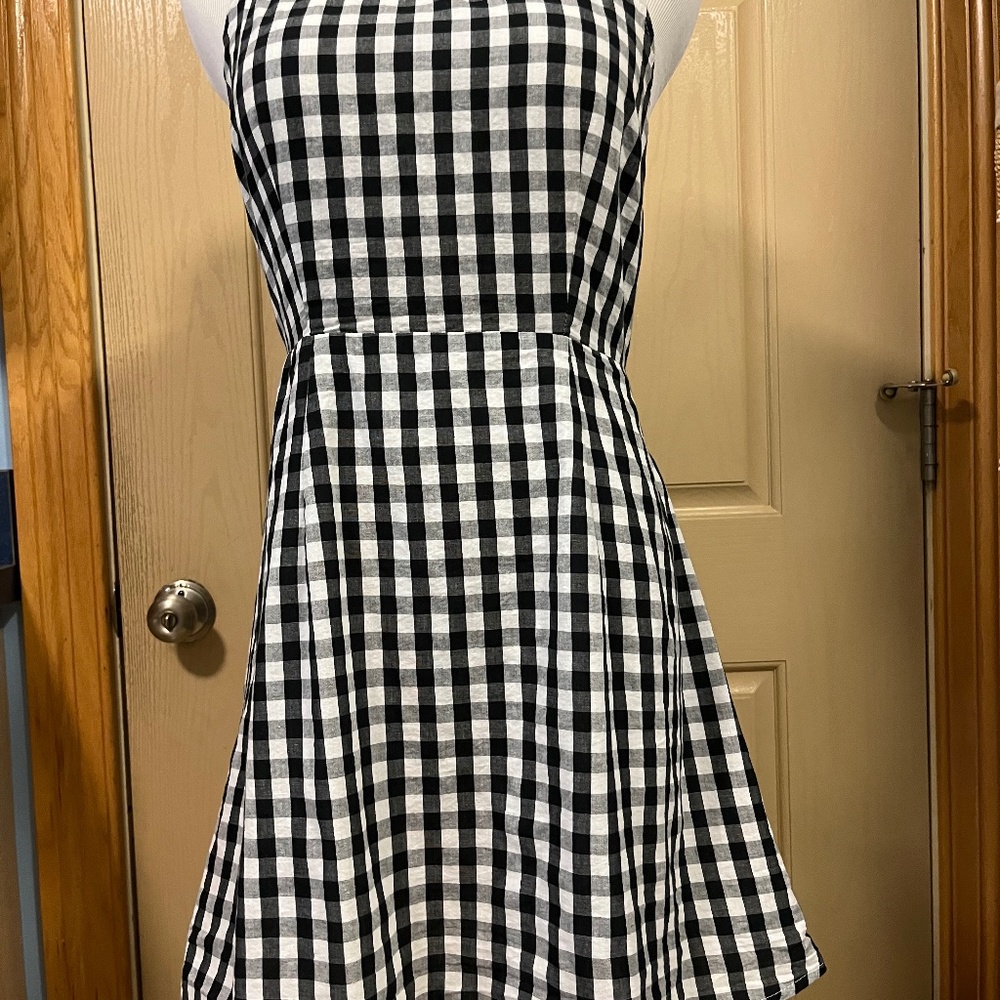 Black and White checked Sun Dress